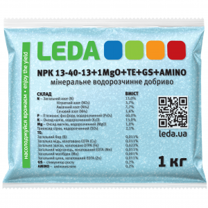 1кг Leda NPK 13-40-13 + 1MgO + TE + GS + AMINO комплексное минеральное удобрение