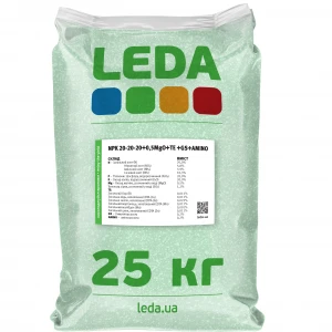 25 кг Leda NPK 20-20-20+0,5MgO+TE+GS+AMINO комплексное минеральное удобрение